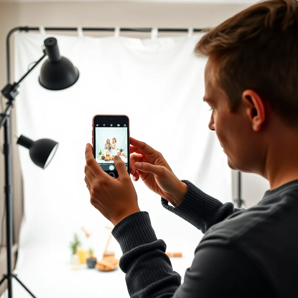 Persoon die productbeschrijving schrijft op laptop met notities en product naast zich